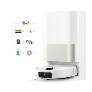 DREAME X50 Ultra Complete robotstofzuiger die zichzelf automatisch leegt en de dweil die zichzelf reinigt,tot 20.000 Pa aan zuigkracht, grondige reiniging van hoek-tot-rand, ontwarringsborstel,