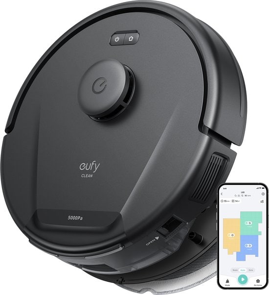 eufy Clean L60 Hybrid Robotstofzuiger met dweilfunctie - Robot Vacuum - 5.000 Pa Zuigkracht, Bestuurbaar via smartphone