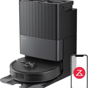 Roborock Q revo Master Robotstofzuiger, FlexiArm Ontwerp, Zelfstoffend, Stofzuigen en Dweilen 10000 Pa, Hete Lucht Drogen, DuoRoller Borstel, HyperForce, Reactive Al, Zwart